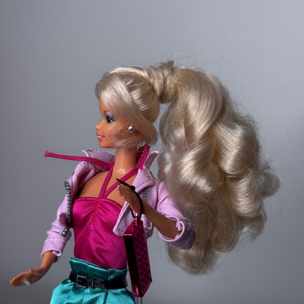 Vintage 1980s 80s 90s 1990s Barbie Doll Superstar Costume Ball Custom Brown Eyes - Picture 2 of 11